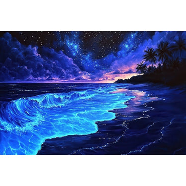 Night Sky Beach Canvas